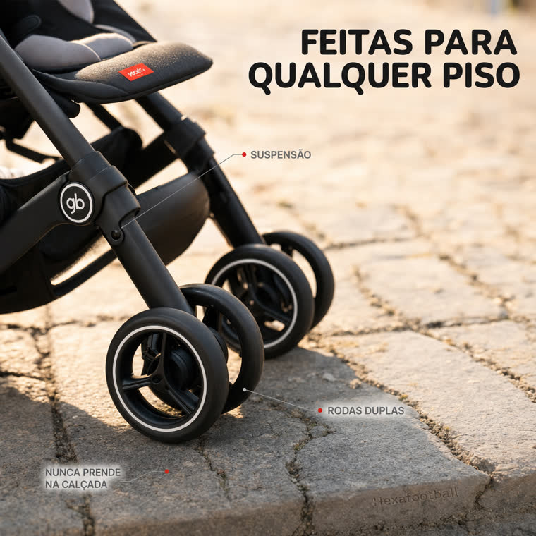 Anúncio profissional de carrinho de bebê gerado por IA